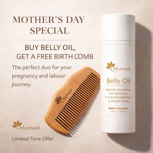 Mother’s Day Glow Bundle – Belly Oil + FREE Birth Comb